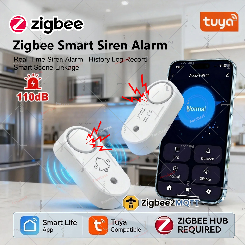 Home Security Siren - Zigbee Smart Siren Alarm Sound Light