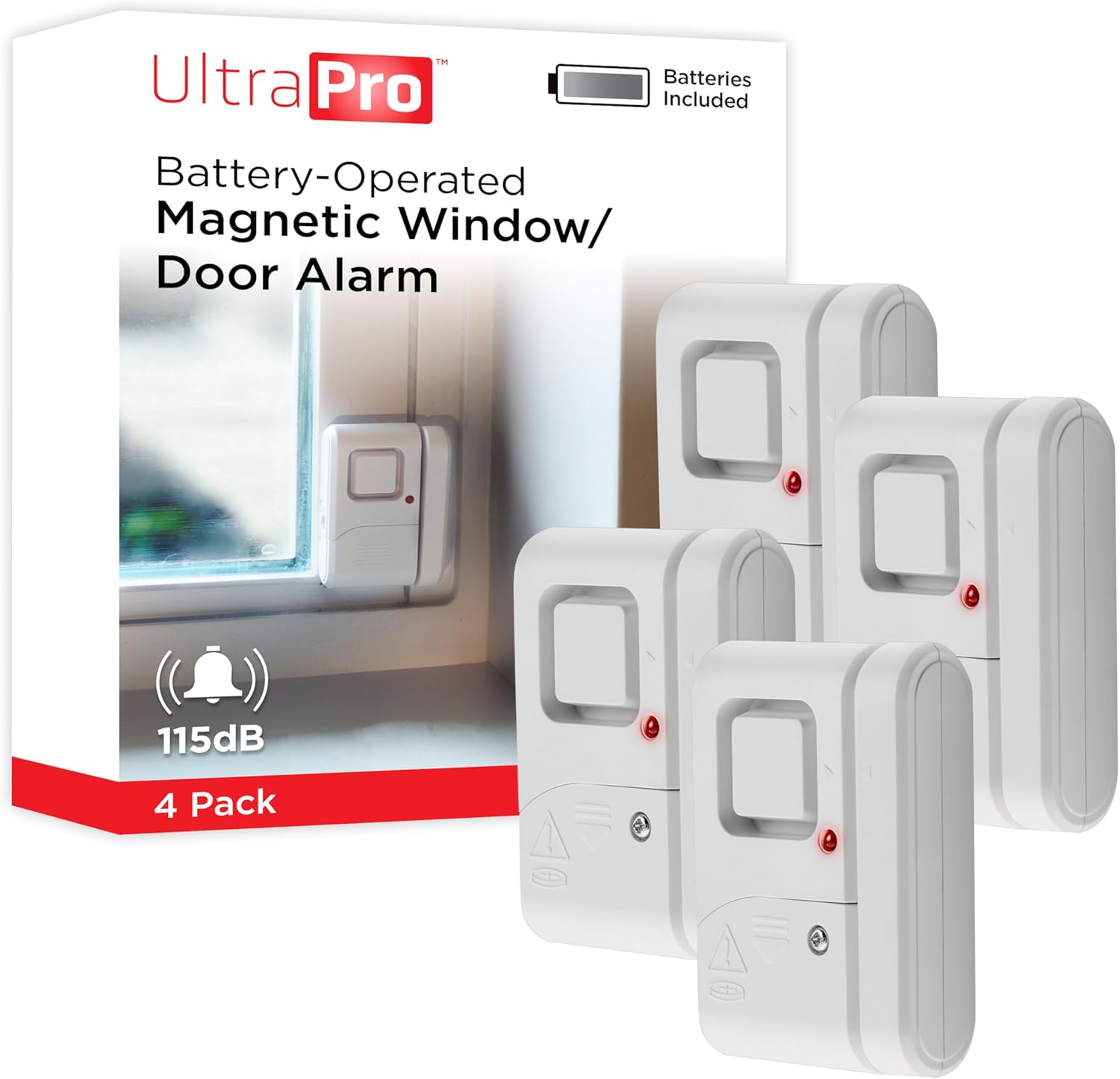 Home Security For Apartments - Wireless Door and Window Alarm, 4-Pack