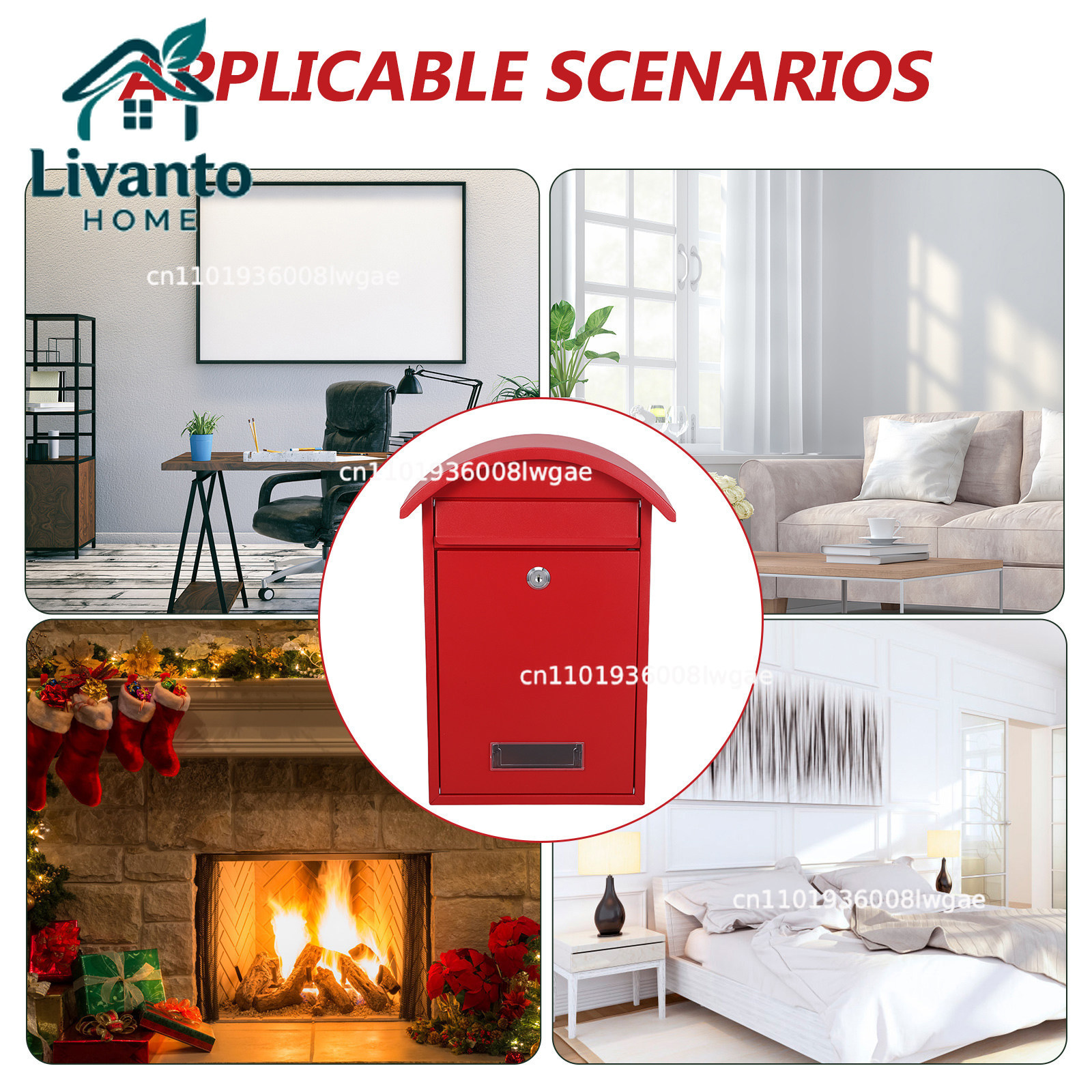 Wall Mailbox Lockable Red 14 X - Home Security Letters incelemesi ve fiyatı