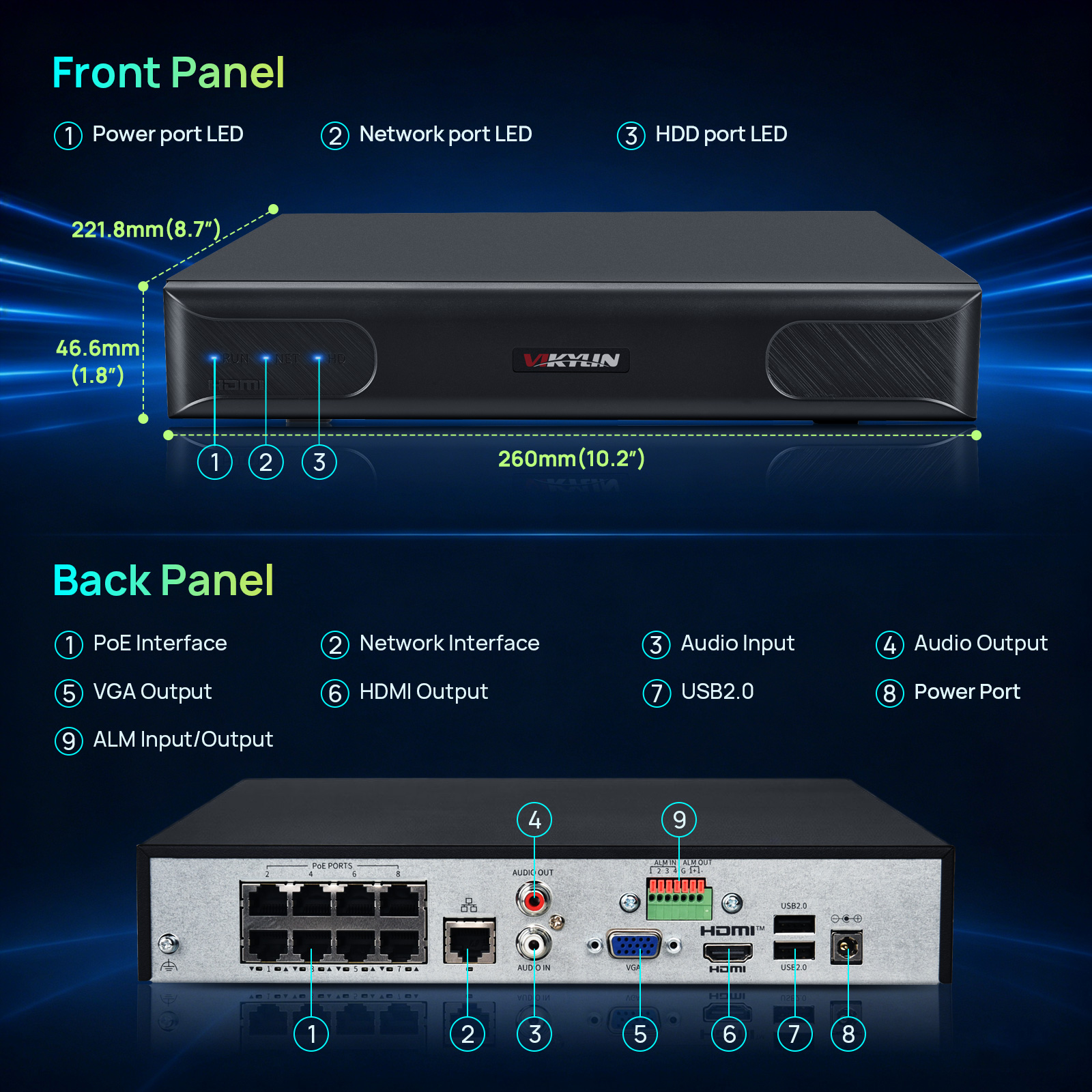 Vikylin 4K NVR UP to 12MP 8CH  - Home Security Video Systems incelemesi ve fiyatı