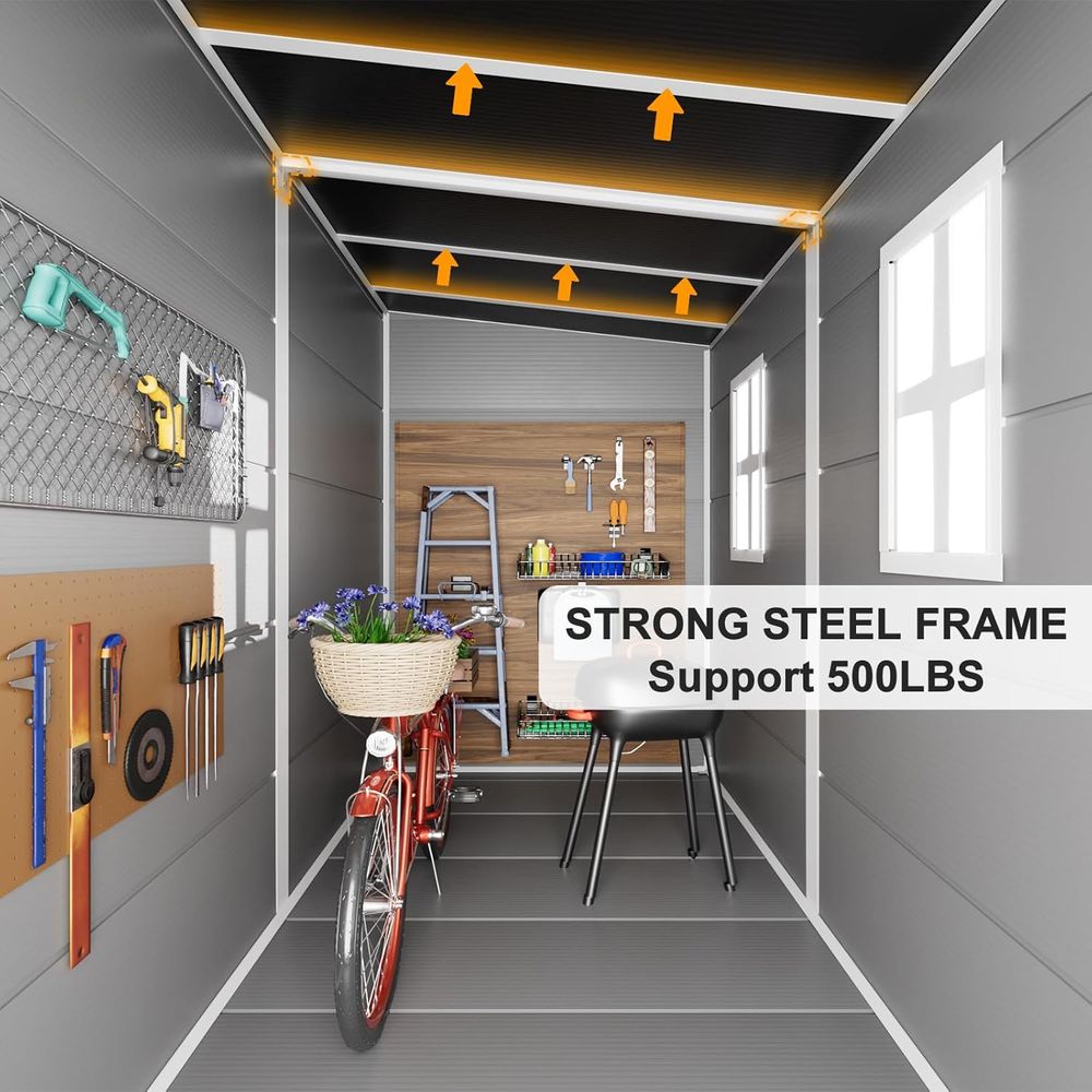 Gray 8x4x6 ft. Plastic Storage - Door Reinforcer Kit incelemesi ve fiyatı