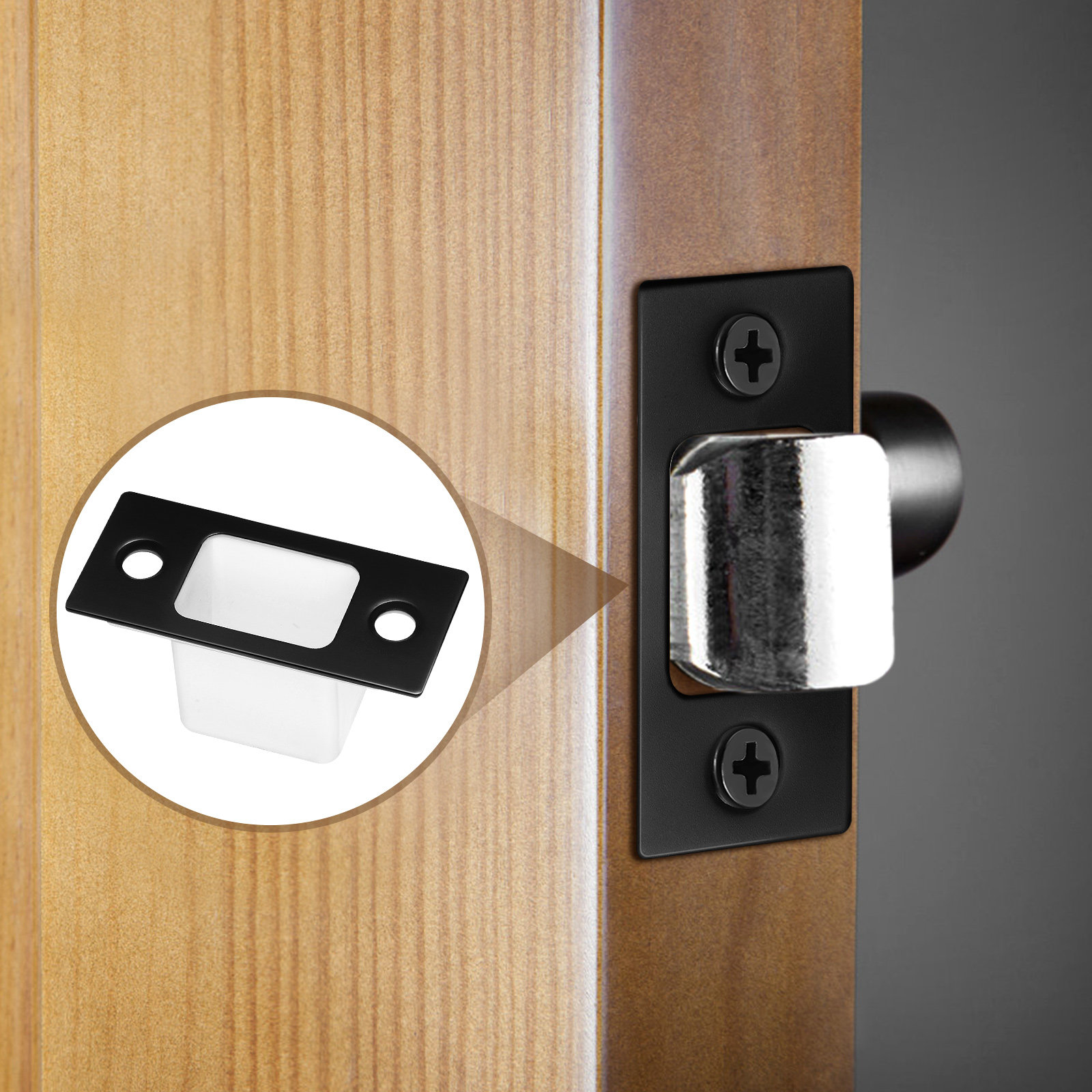 1Set Black Stainless Steel Str - Door Reinforcer Kit incelemesi ve fiyatı
