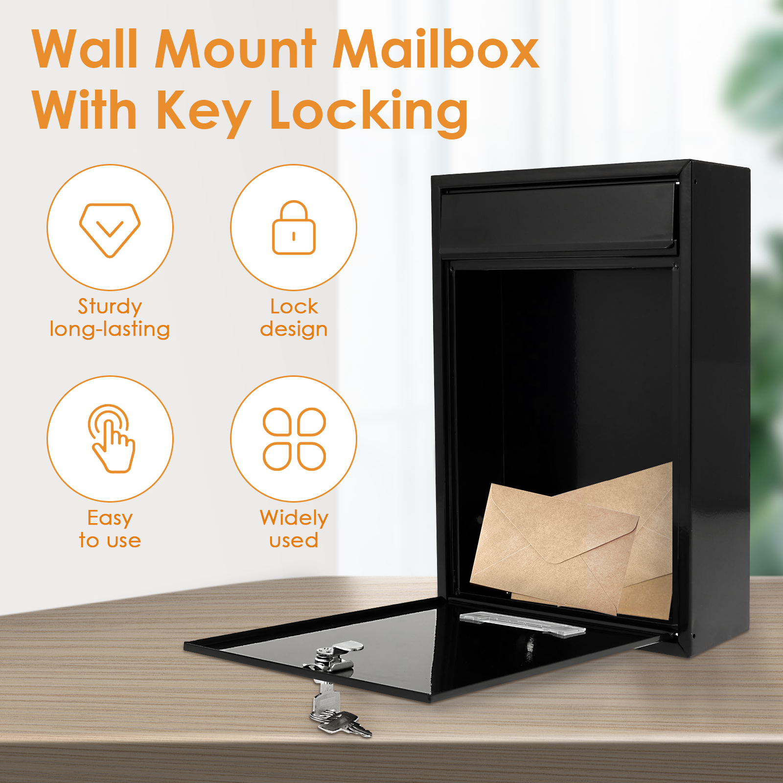 Metal Wall Mount Mailbox Outdo - Home Security Letters incelemesi ve fiyatı