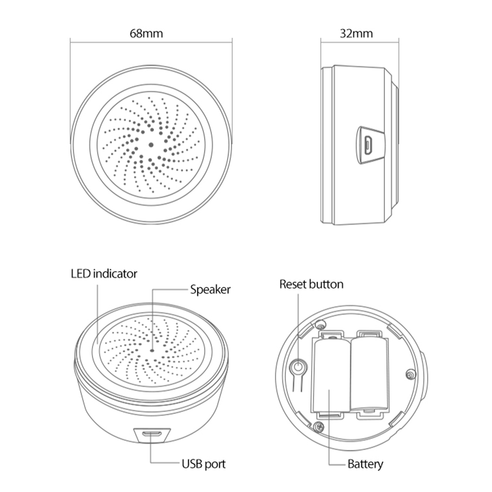Tuya Zigbee Sound Light Sensor - Home Security Siren incelemesi ve fiyatı