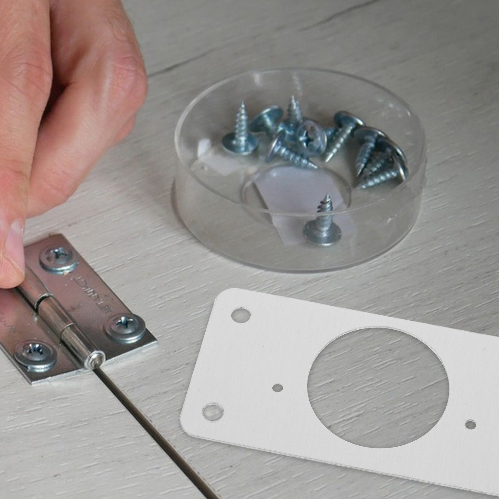 1Set Cabinet Door Hinge Repair - Door Reinforcer Kit incelemesi ve fiyatı
