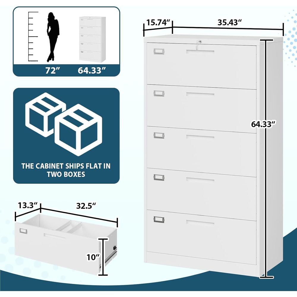 Secure 5 Drawer Metal Filing C - Home Security Letters incelemesi ve fiyatı
