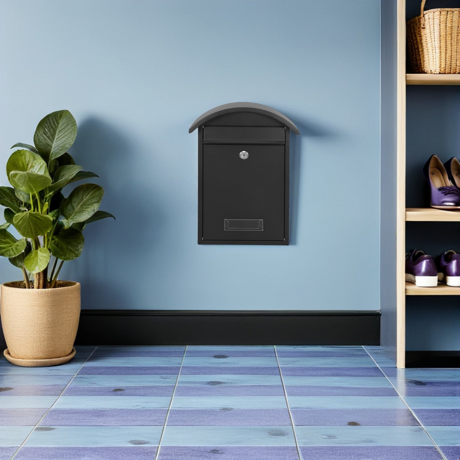 Black Lockable Wall Mailbox Ke - Home Security Letters incelemesi ve fiyatı